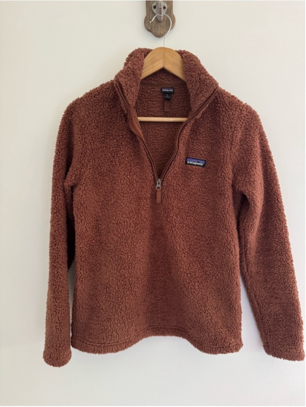 Patagonia Sherpa Fleece Quarter Zip Brown Cozy Outdoor Small - Picture 4 of 8
